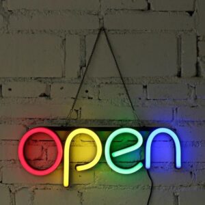 CARTEL OPEN ESTRUCTURA IMPRESA 3D PARA CARTEL NEON FLEX EL MUNDO DEL PC MERLO PADUA LIBERTAD MORENO ITUZAINGO ZONA OESTE