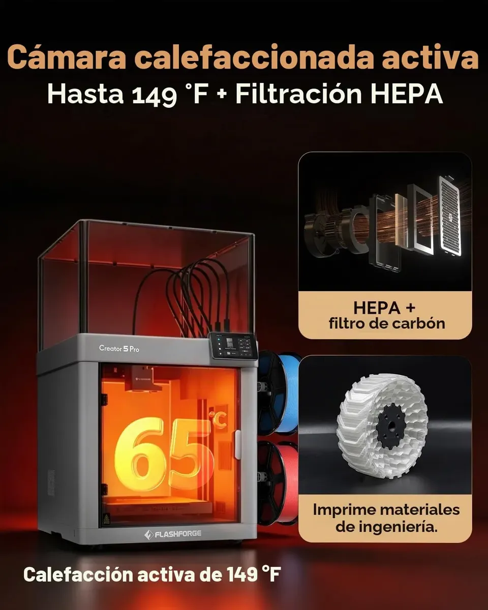 Impresora 3d Flashforge Creator 5 Pro Multi Cabezal Cerrada en El Mundo del PC zona oeste merlo padua libertad, moreno, leloir castelar, ituzaingo, mariano acosta, marcos paz
