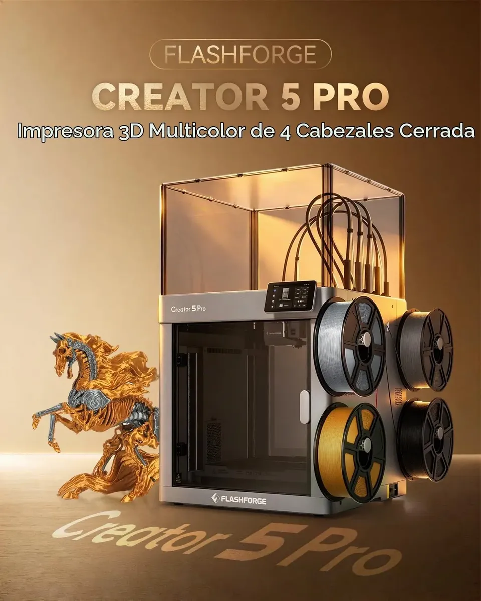 Impresora 3d Flashforge Creator 5 Pro Multi Cabezal Cerrada en El Mundo del PC zona oeste merlo padua libertad, moreno, leloir castelar, ituzaingo, mariano acosta, marcos paz